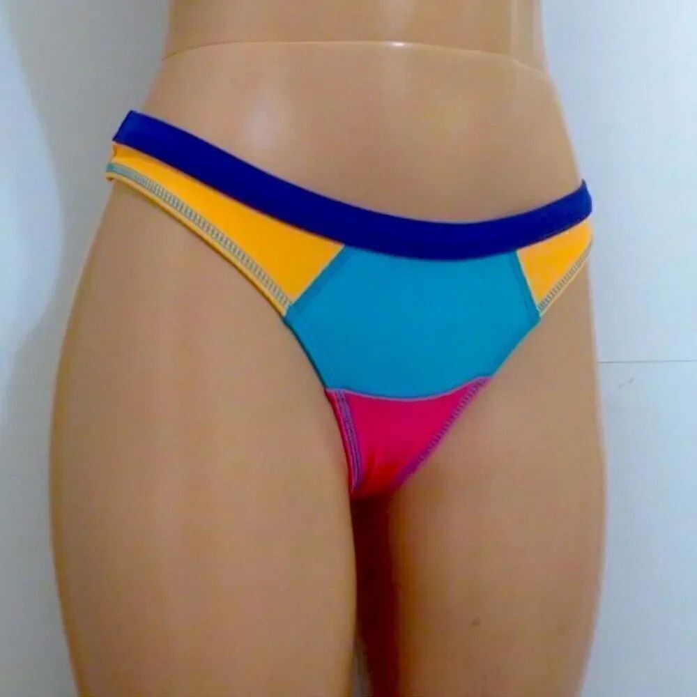 NWT Roxy Color Block Cheeky Bikini Bottoms Size Small